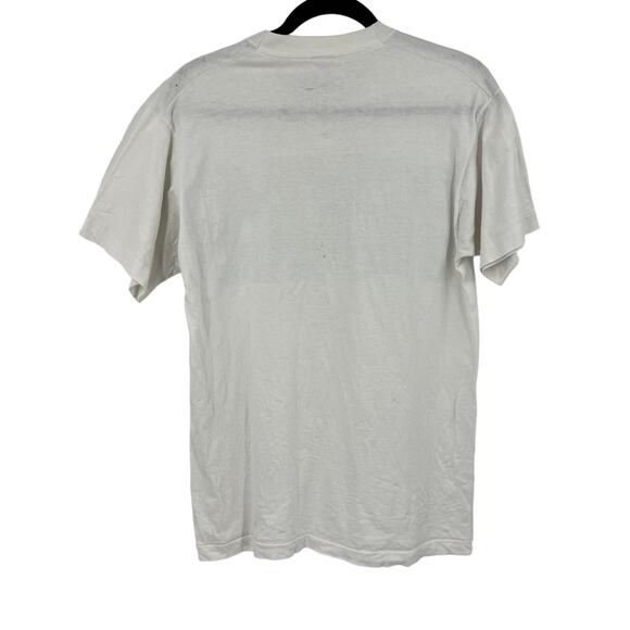 Vtg Texas 1993 White & Blue Floral T-shirt Fruit Of Loom Cotton USA Made Medium - Picture 2 of 12